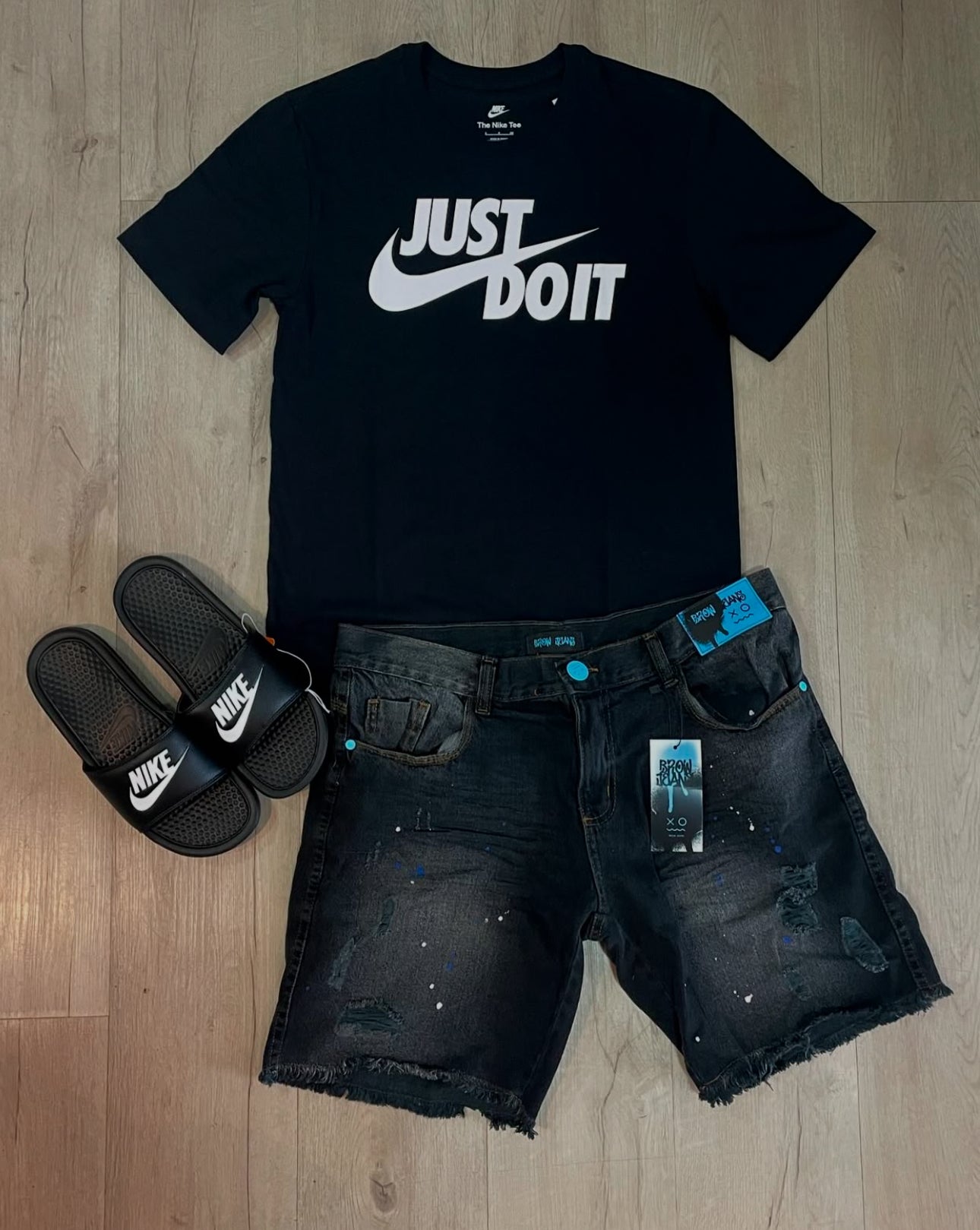 Camisa Nk + Bermuda Jogador + Slide Nike