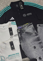 Kit completo Adidas Mercedes AMG + Tênis Puma