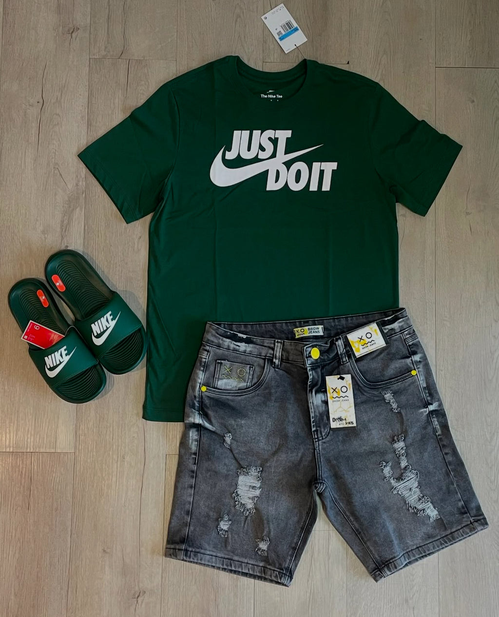 Kit Nike + Bermuda Jogador + Chinelo Nike
