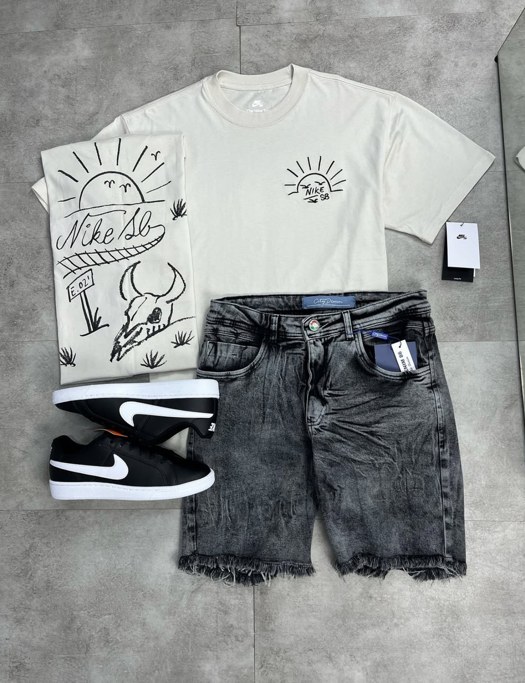 Kit Nike + Bermuda jogador + Tênis Nike